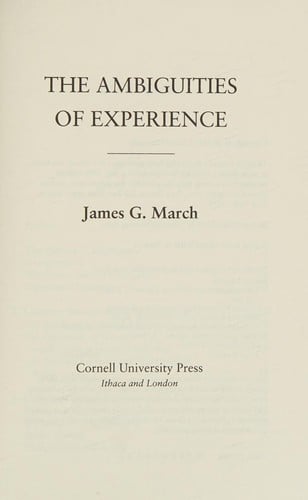 The ambiguities of experience