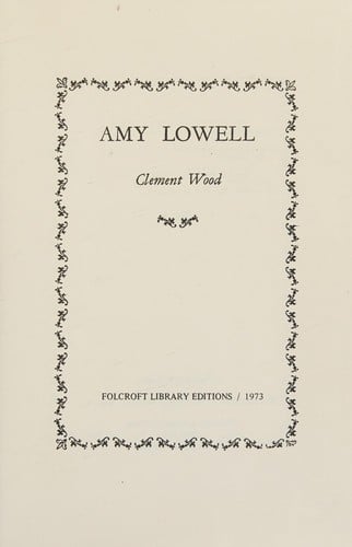 Amy Lowell