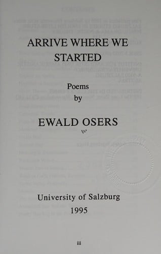 Arrive Where We Started