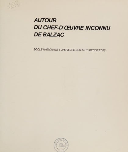 Autour du Chef-d'œuvre inconnu de Balzac