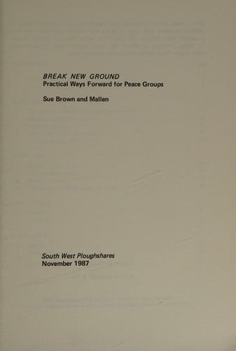 Break new ground