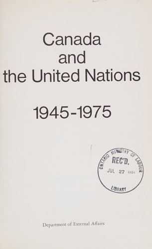 Canada and the United Nations, 1945-1975