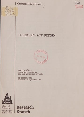 Copyright act reform