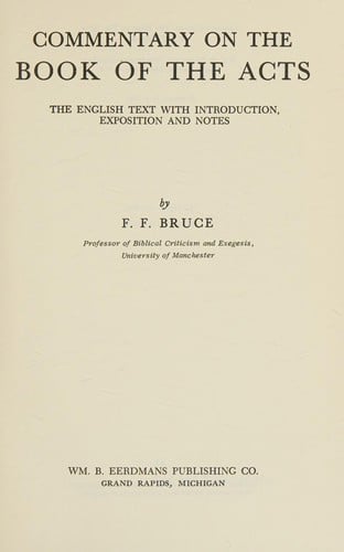 Book of Acts New International Bible Commentary on the New Testament
