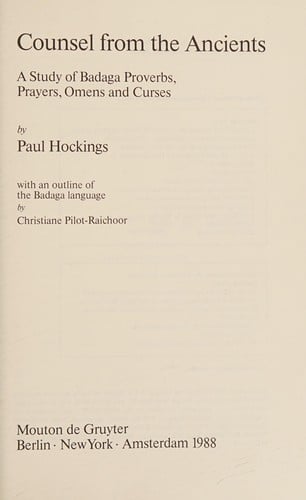 Counsel from the ancients