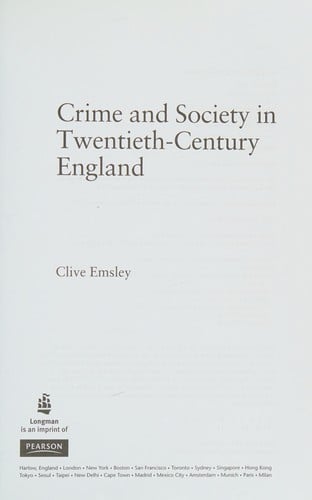 Crime and society in twentieth-century England
