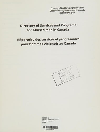 Directory of services and programs for abused men in Canada =