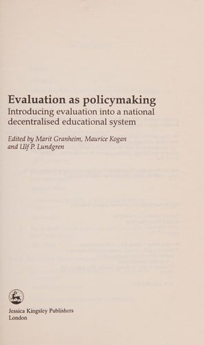 Evaluation as policymaking