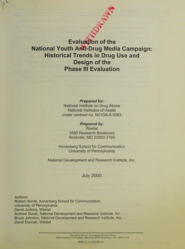 Evaluation of the National Youth Anti-Drug Media Campaign