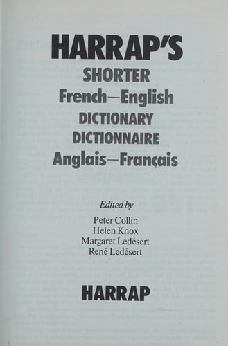 Harrap's shorter dictionnaire Anglais-Français, French-English dictionary