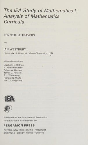 The IEA study of mathematics