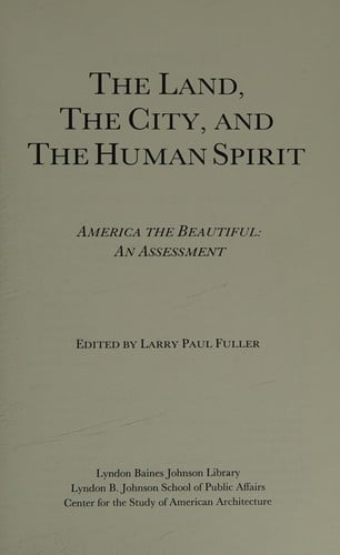 The Land, the city, and the human spirit