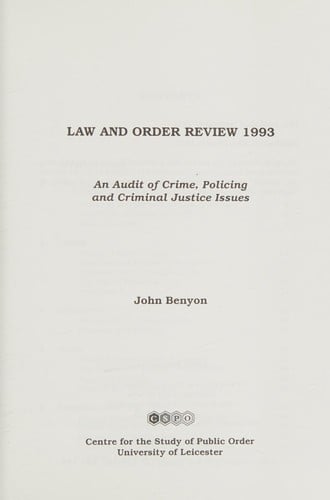 Law and order review 1993