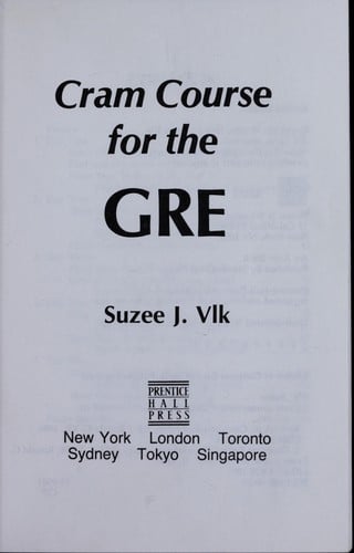 Cram course for the GRE