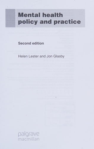 Mental health policy and practice