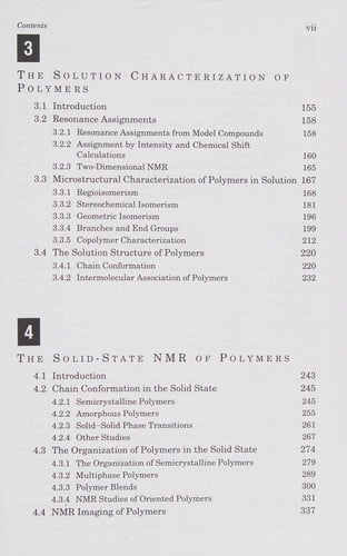 NMR of polymers