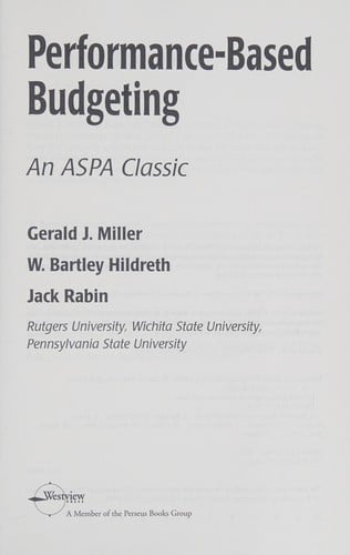 Performance-based budgeting