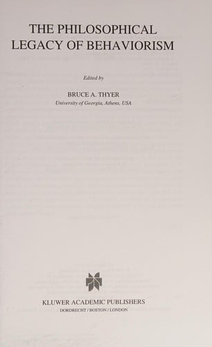 The philosophical legacy of behaviorism