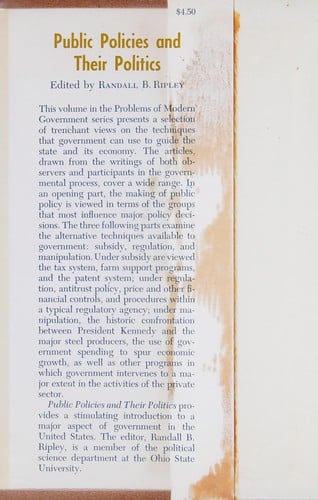 Public policies and their politics