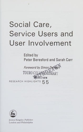 Social care, service users and user involvement