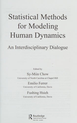 Statistical methods for modeling human dynamics