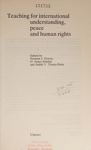 Teaching for international understanding, peace, and human rights