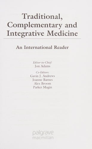 Traditional, complementary and integrative medicine