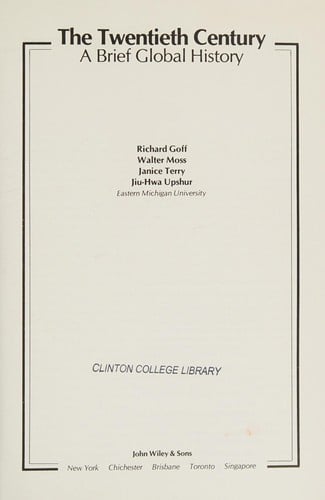 The Twentieth century, a brief global history