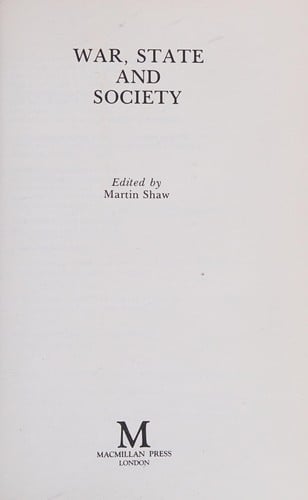 War, state, and society
