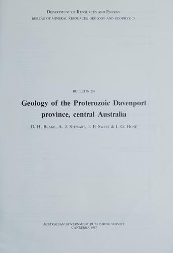 Geology of the Proterozoic Davenport province, central Australia