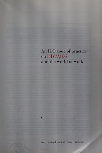 An ILO code of practice on HIV/AIDS and the world of work