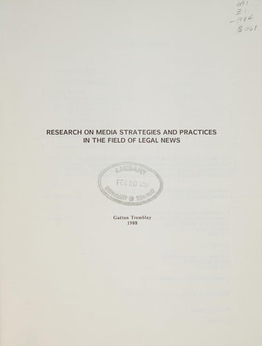 Research on media strategies and practices in the field of legal news