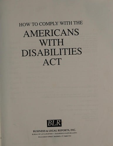 How to comply with the Americans with Disabilities Act