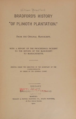 Of Plymouth plantation