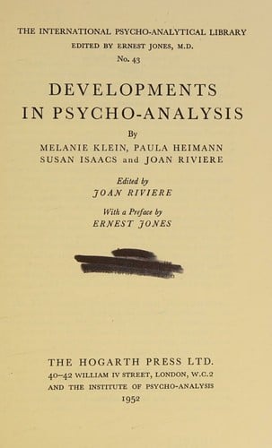 Developments in psycho-analysis