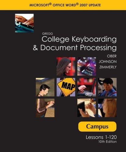 Campus Software w/Installation Guide t/a Gregg College Keyboarding & Document Processing (GDP); Microsoft Word 2007 Update