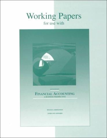 Working Papers for Use With Financial Accounting