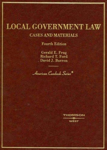Cases and Materials on Local Government Law