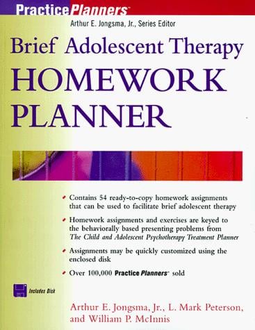 Brief adolescent therapy homework planner