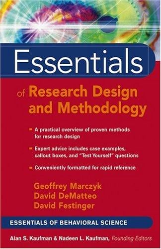 Essentials of Research Design and Methodology (Essentials of Behavioral Science)
