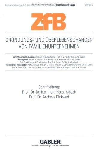 Gründungs- und Überlebenschancen von Familienunternehmen (Arbeitstitel)