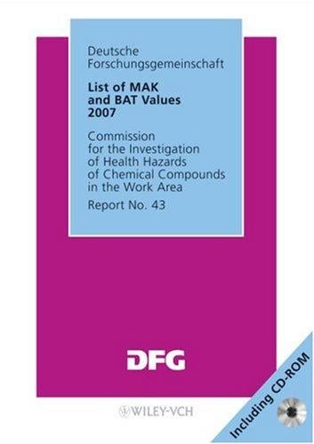 List of MAK and BAT Values 2007