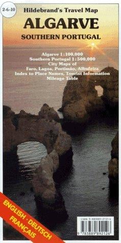 Hildebrand's Urlaubskarte: Algarve 1:100 000, Costa Do Estoril 1:400 000, Sudportugal 1:500 000, Stadtplane Von Faro, Lagos, Portimao, Albufeira, (Europe)