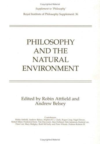 Philosophy and the natural environment