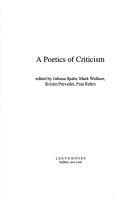 A poetics of criticism