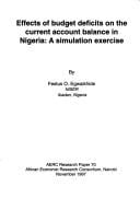 Effects of budget deficits on the current account balance in Nigeria