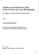 Geheimes Staatsarchiv Preußischer Kulturbesitz, Teil I (Quellen Zur Geschichte der Juden In Den Archiven der Neuen B) (German Edition)