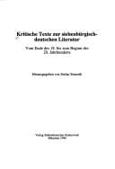 Kritische Texte zur siebenbürgisch-deutschen Literatur