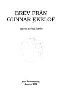 Brev från Gunnar Ekelöf