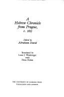 A Hebrew Chronicle from Prague, C. 1615 (Judaic Studies Series)